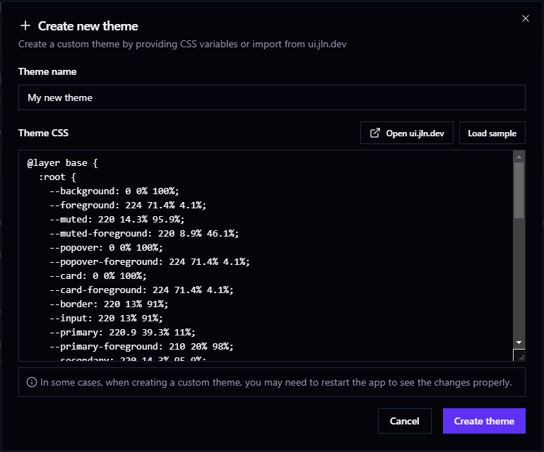 Theme creator