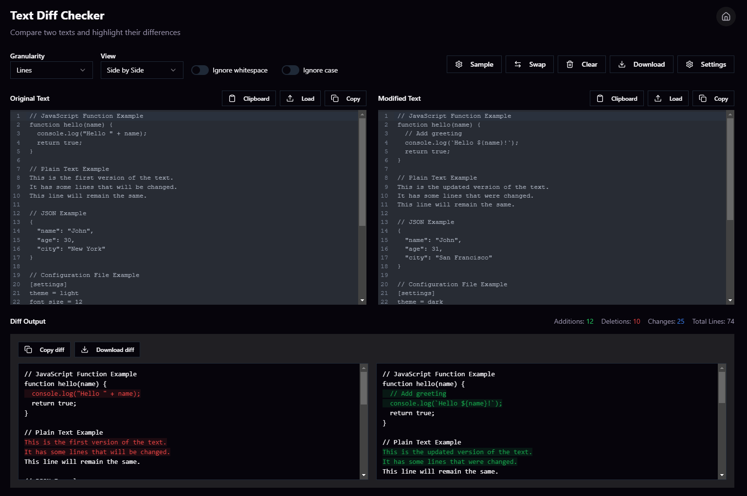 Text Diff Checker