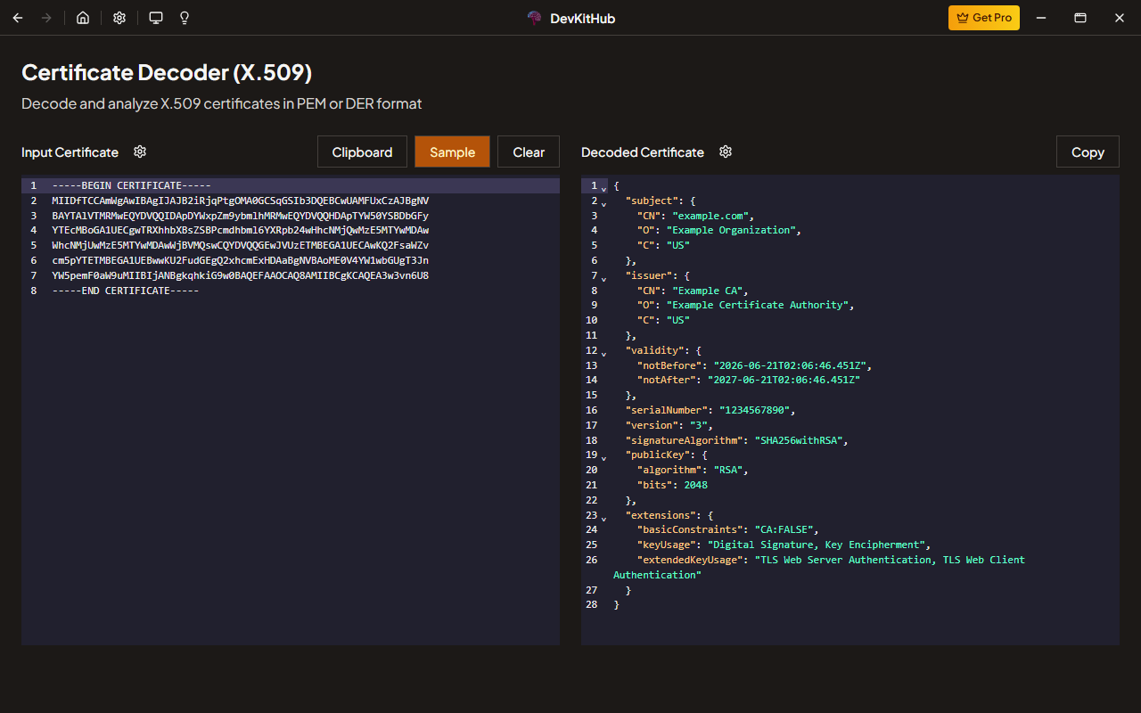 Certificate Decoder (X.509)
