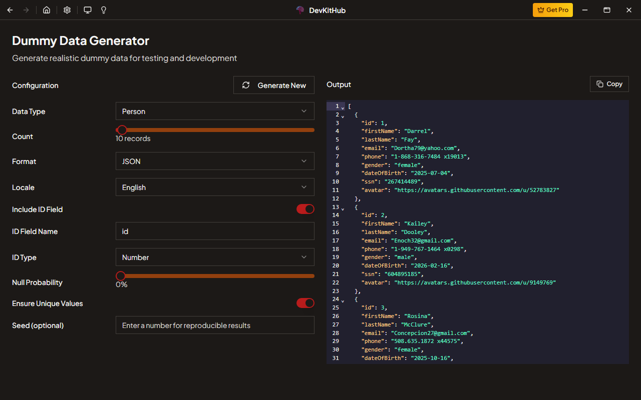 Dummy Data Generator