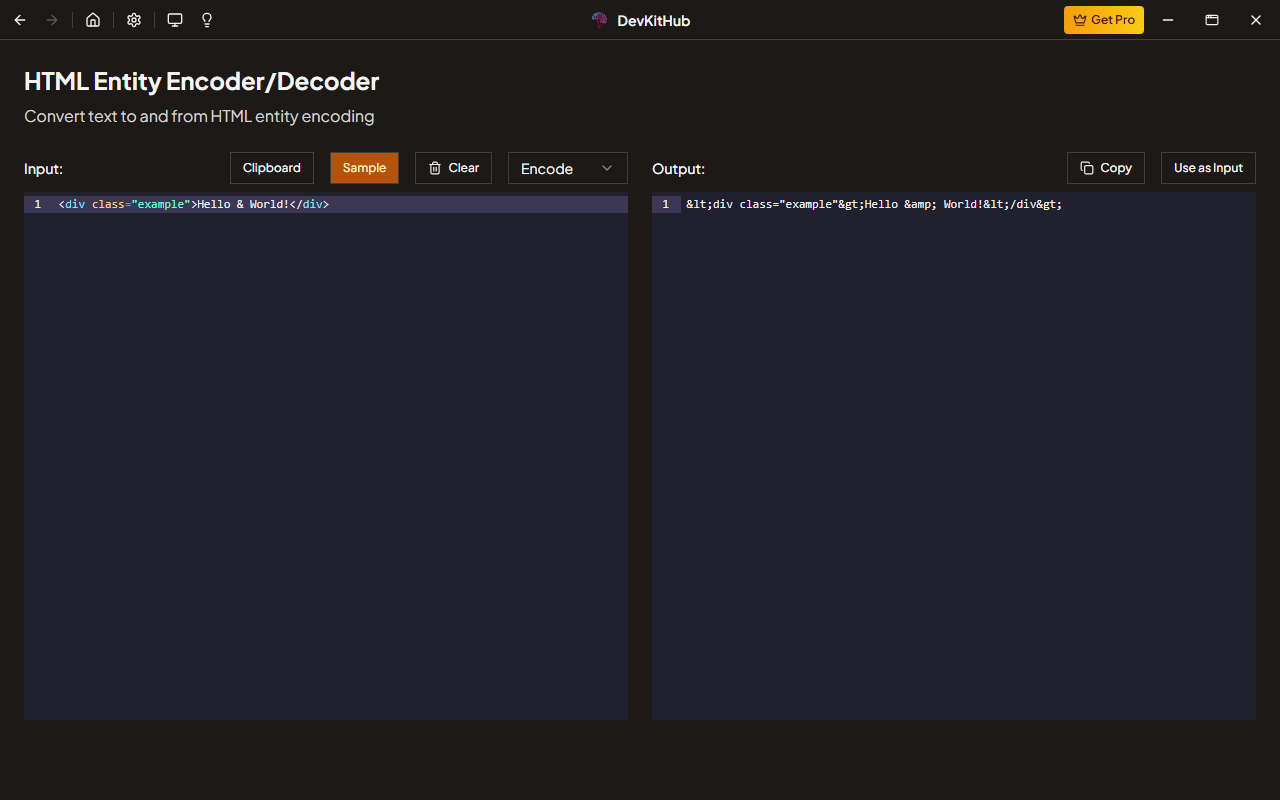 HTML Entity Encoder/Decoder