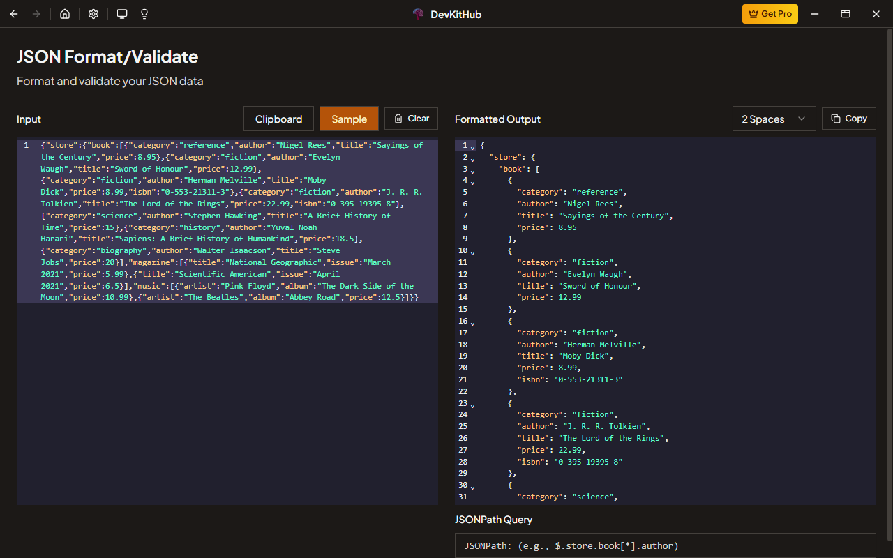 JSON Formatter & Validator