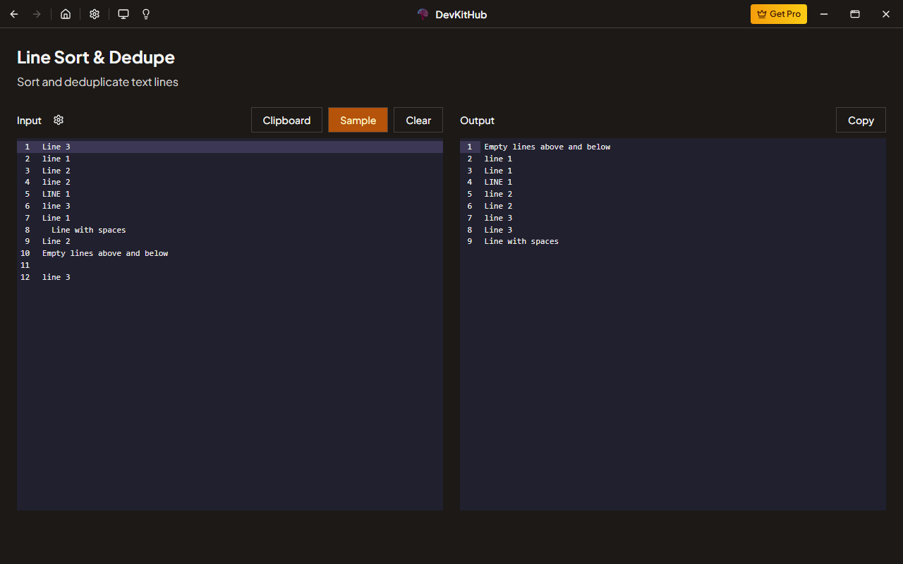 Line Sort/Dedupe