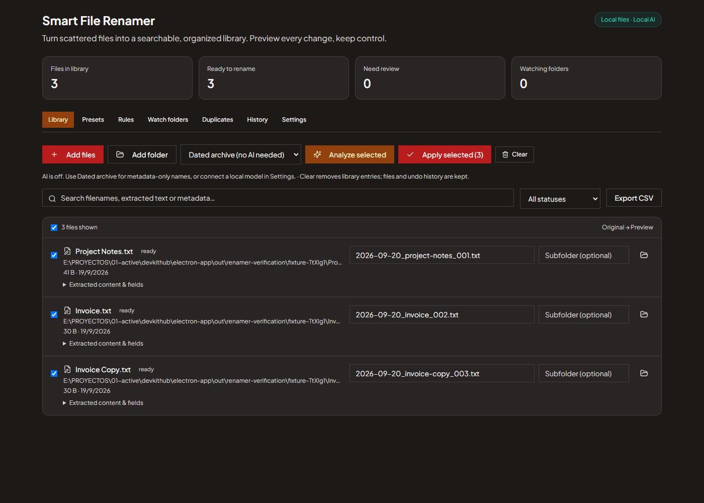 Smart File Renamer