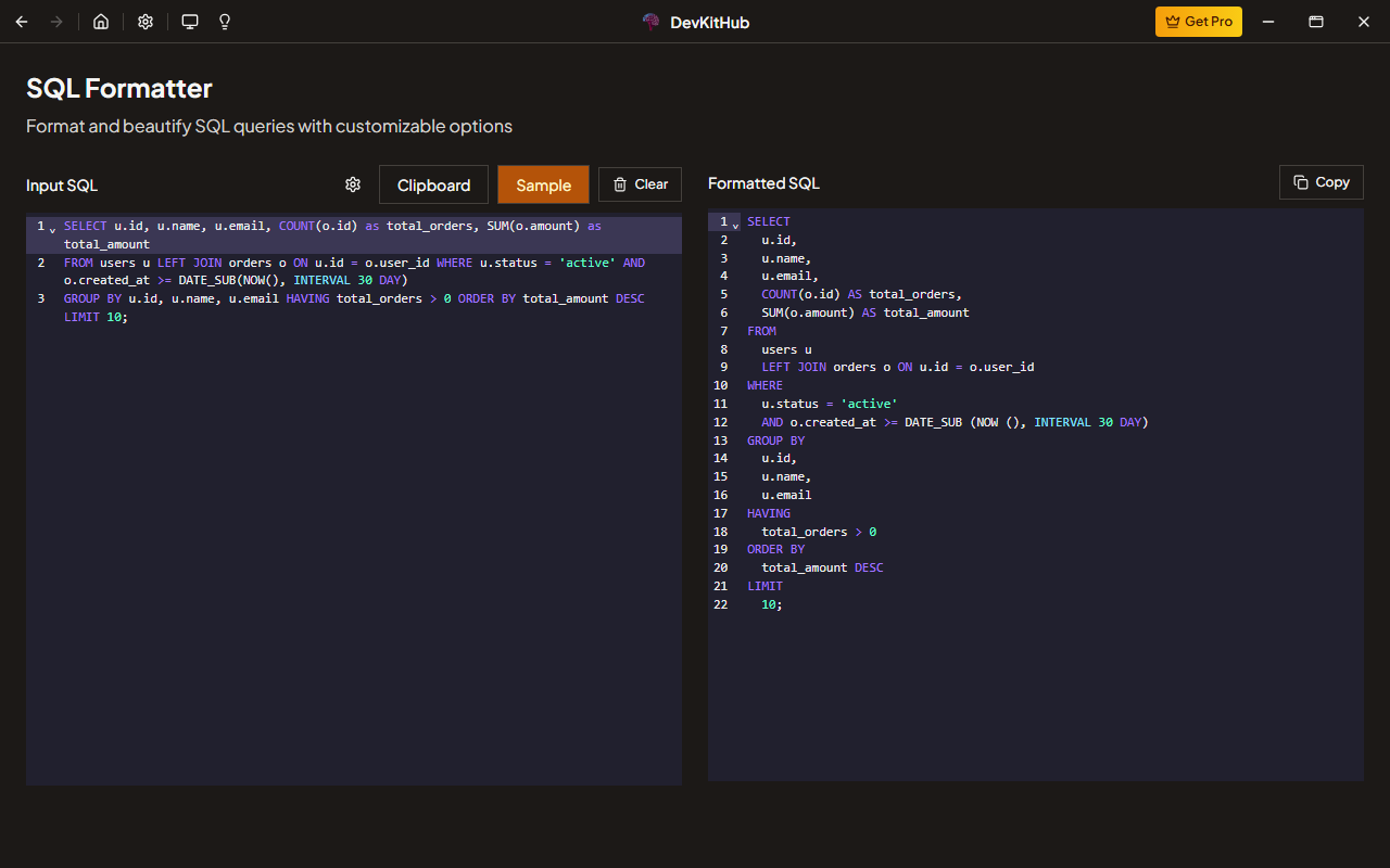 SQL Formatter