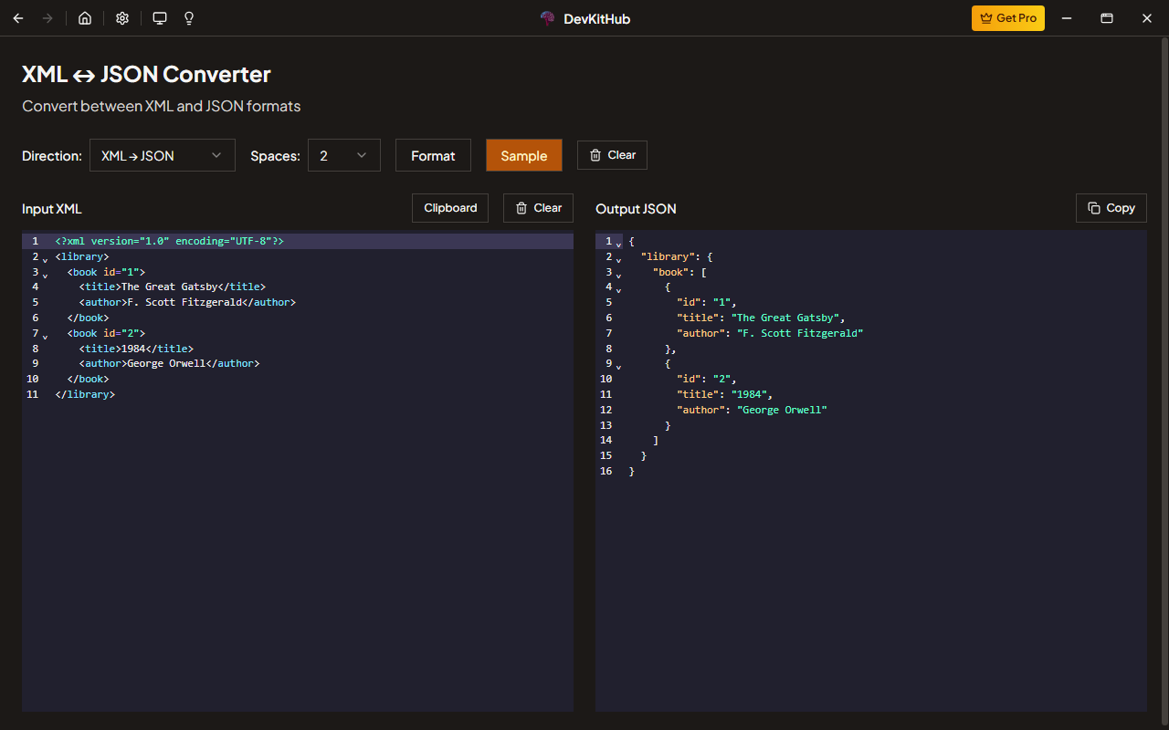 XML ↔ JSON Converter