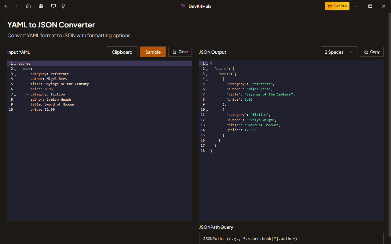 YAML to JSON